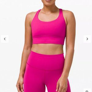 LULULEMON Energy Bra Longline Sports Bra Tank Ripened Raspberry 6 8 NWT